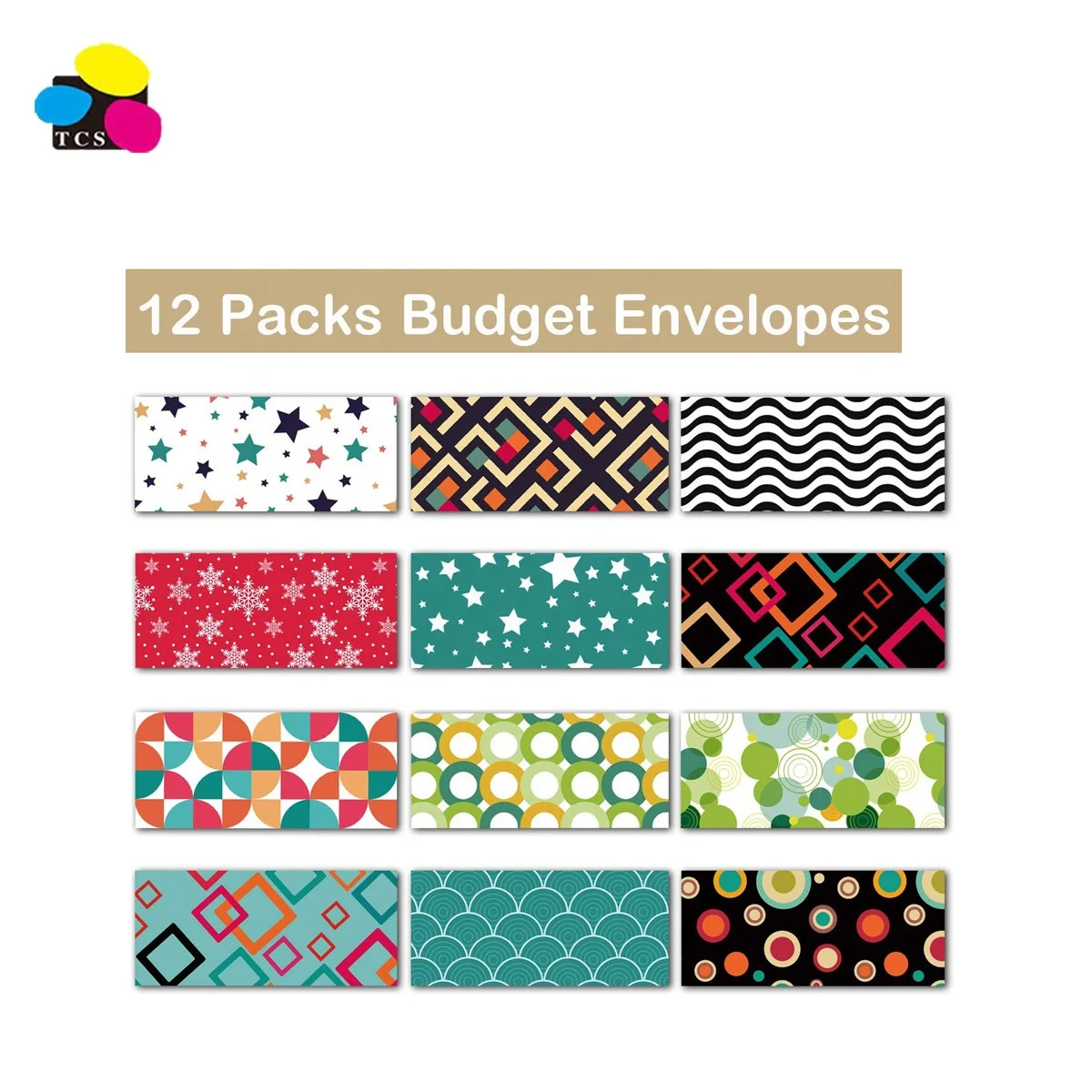 Shanghai Lehui 12 Packed Water Resistant Laminated Cash Envelope with Expense Tracker Sheets For Money Savings and Finance Recor