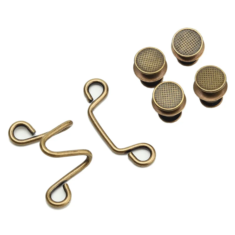 Detachable universal fixed button Hook Adjustable jeans sewing-free waist clothes buttons Big Hook and Bar