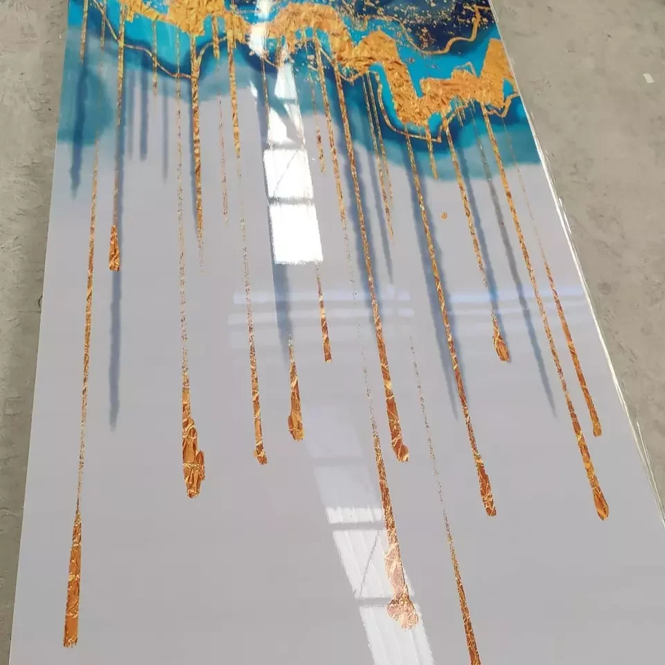 High Glossy 1220x2440mm 3mm PVC Wall Panel / PVC Marble UV Sheet Price