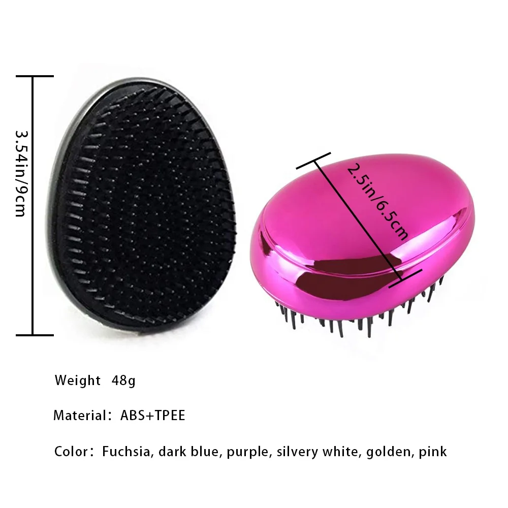 Electroplate paddle rose gold detangling hair brush