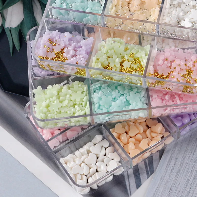 Color Changing Enhancement Five Petal Flower Nail Art Kit Nail Decorations With Alloy Metal Ball Mix Size Nail Art DIY