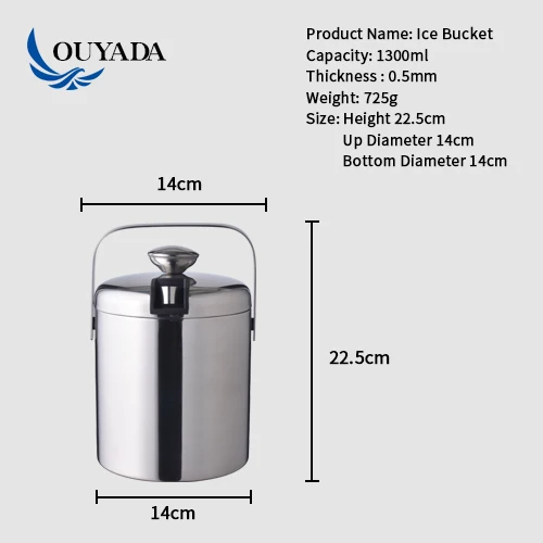 
Factory Direct 3L customized large stainless steel metal buckets with handle 