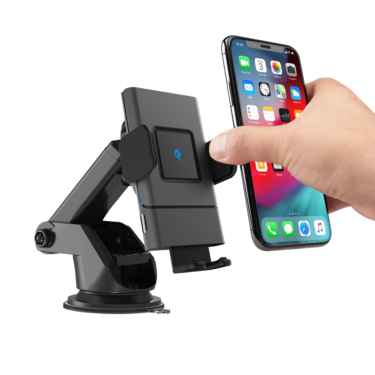 Max 15W Automatic Clamping Fast Charging Mobile Wireless Charger Air Vent Dashboard Qi Car Wireless Charger Holder