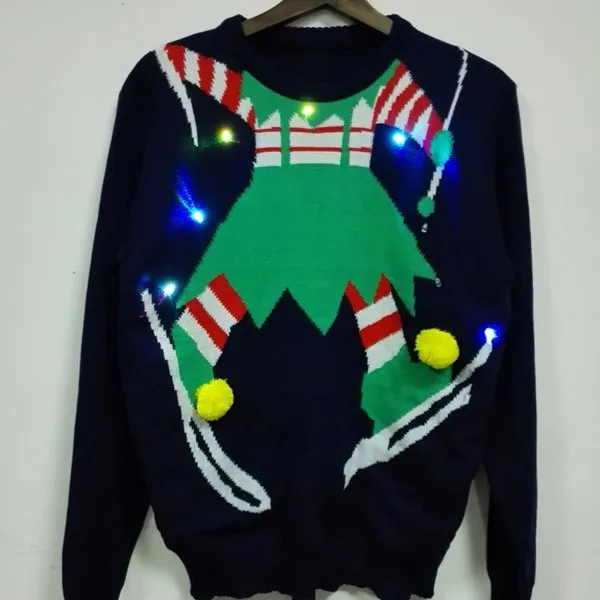 garment manufacture custom pattern funny led  christmas sweaters for adults