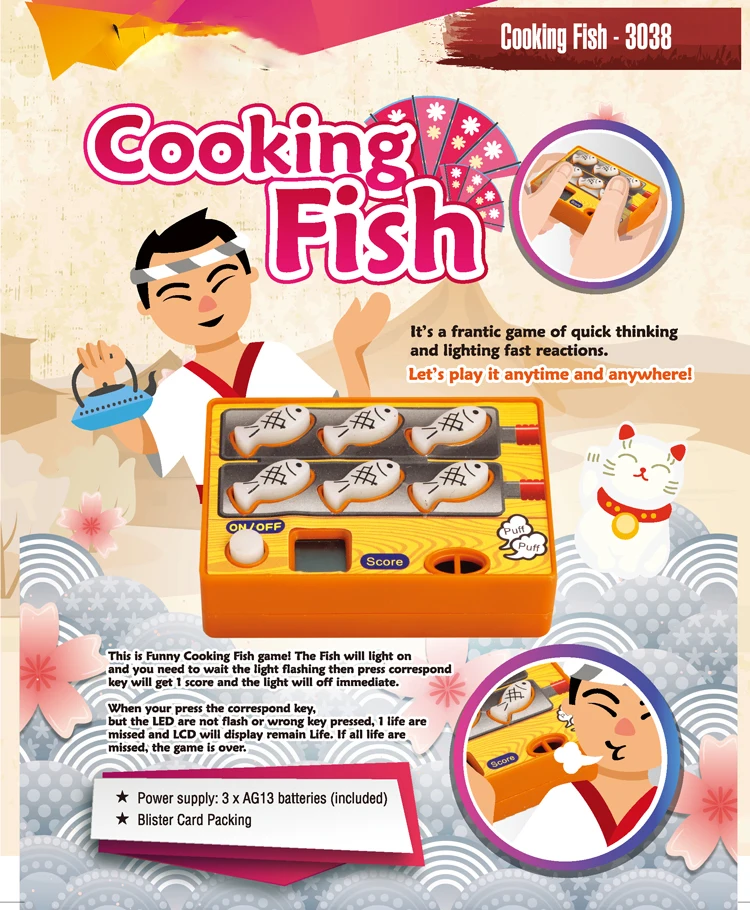2022 amazon hotselling Electronic Retro Funny  Handheld cooking Fish toys for Children