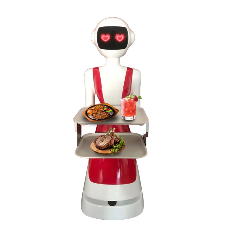 Humanoid Robot with Tray  Food Delivery Robot intelligent navigation Restaurant Robot Waiter