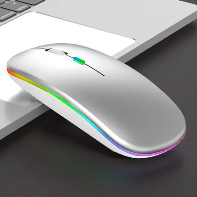 Цветная (RGB) 2 4G беспроводная мышь BT игровая перезаряжаемые компьютерная Беспроводная USB эргономичная Бесшумная Мыши для