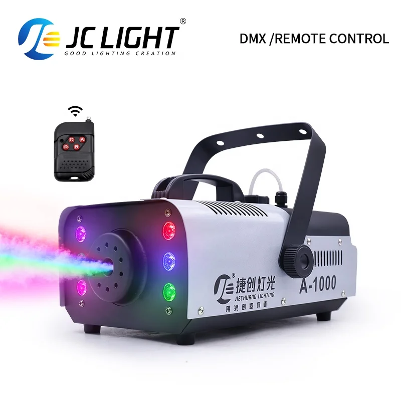 Professional Party Disco Dj Wedding Night Club Maquina De Humo Remote Control Fog Smoke Machine 1500w 1200w 1000w with Led