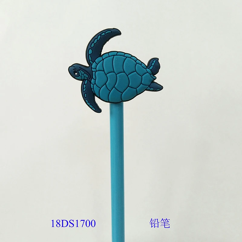 3d Soft Rubber Customized  Sea Animals Pencil  and Pen Topper For Kids