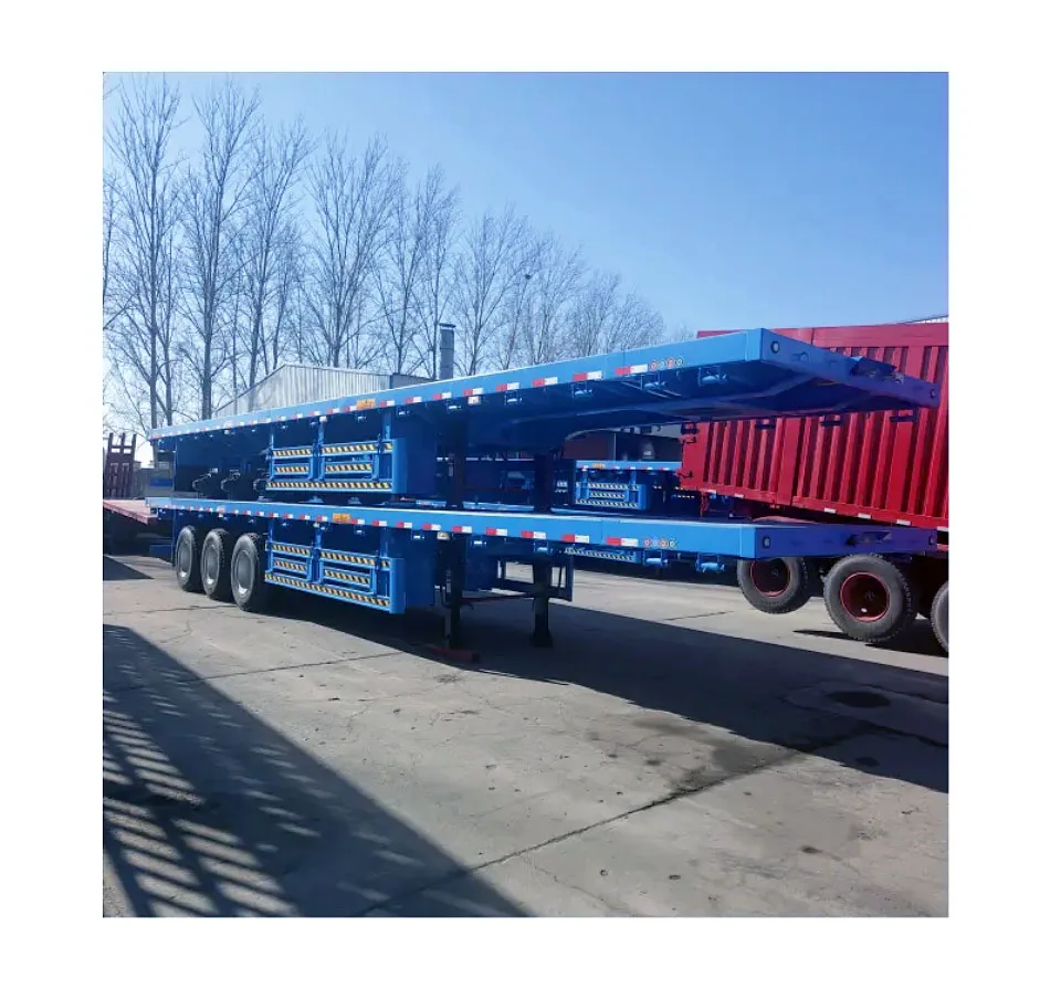 China manufacturer High-Performance 3 Axle 40ft Flatbed Trailer for Heavy-Duty Bulk Cargo Hauling