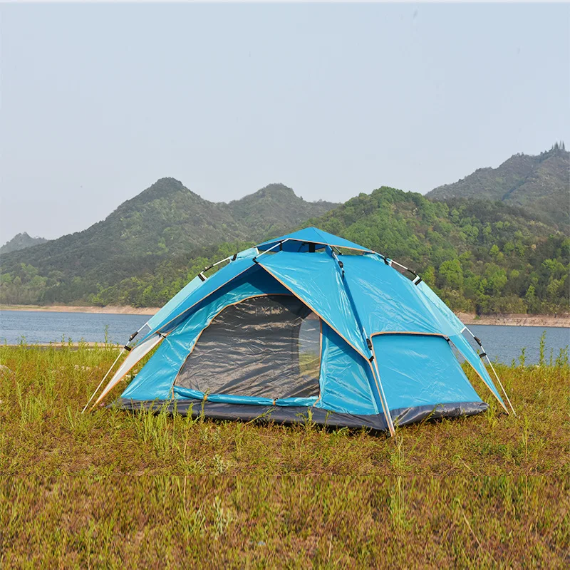 Portable Automatic Outdoor Tent for Camping Picnics Travel-Waterproof Oxford Fabric with Aluminum Poles for Summer Seasons