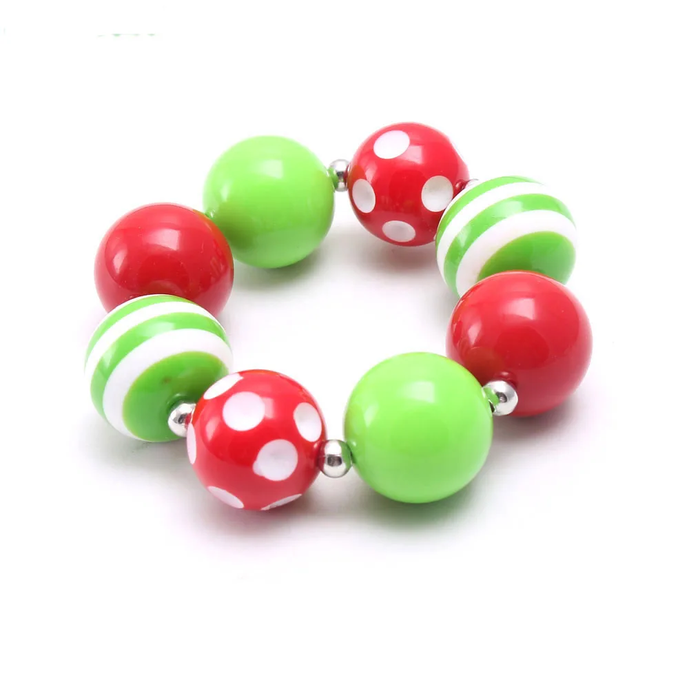 Dress Up Jewelry for Little Girls Kids Necklaces Fashion Girls Chunky Beads Necklace and Bracelet Set Red Green With Diamond