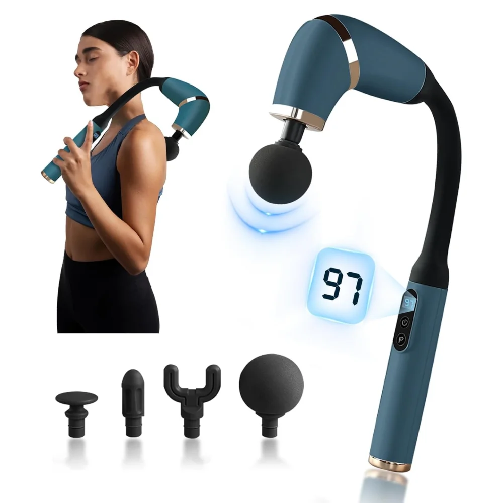 2025 Professional Deep Tissue Body Massager Powerful Fascia Gun Massage Hammer U-shaped Massage Gun With Extended Handle