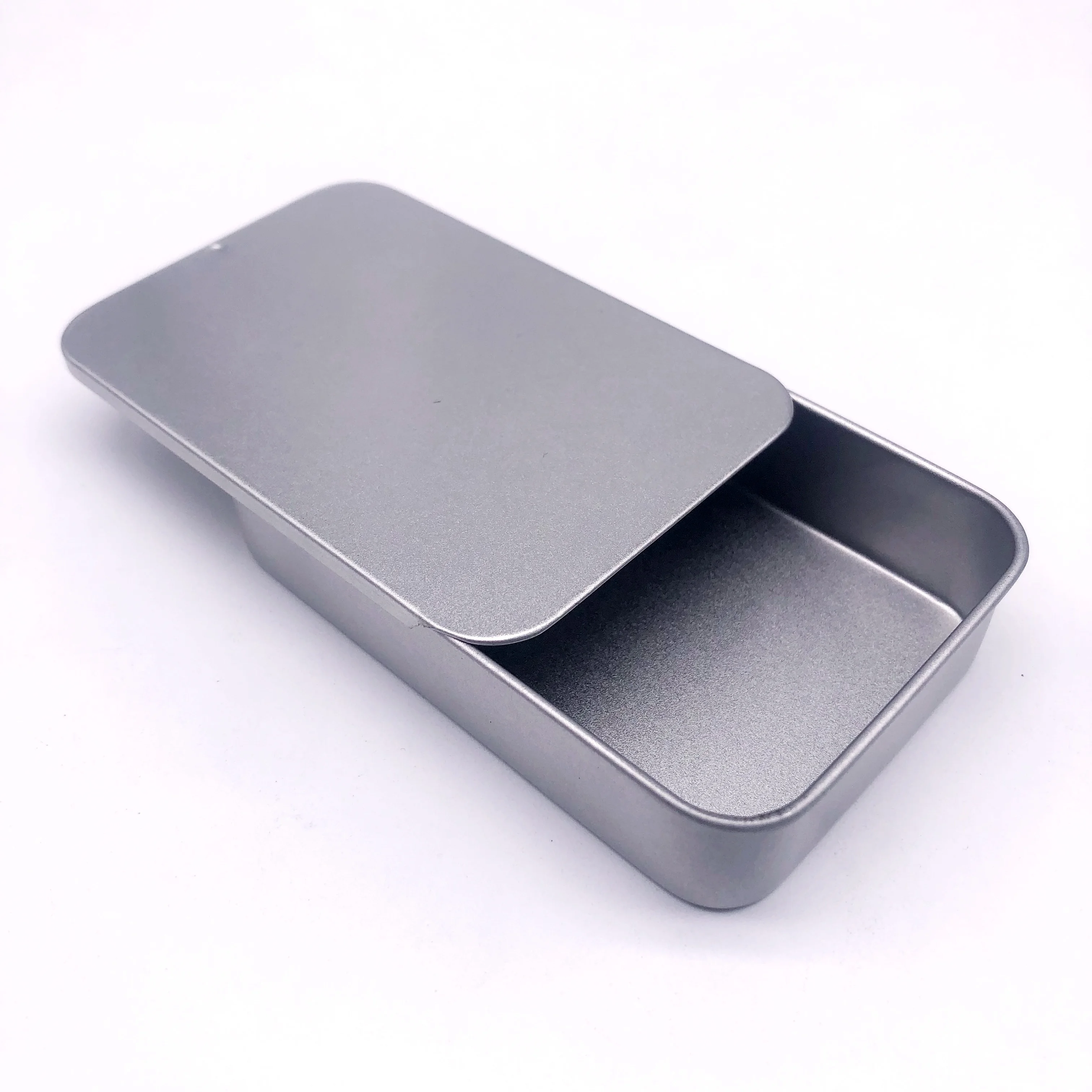 Empty Small Rectangle Pink White Black Mint/Cosmetic/Brow Soap/Solid Perfume/Lip Balm Slide Top Metal Tin Case/Box/Container