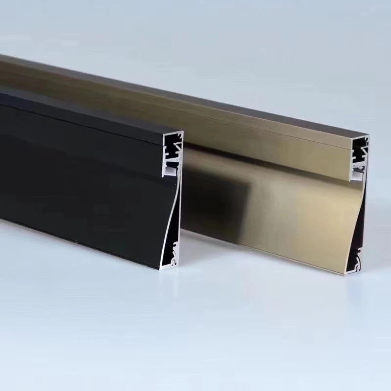Floor Protector Embedded Hard Strip Brush Silver Alloy Min Wall Skirting Line Aluminum Profile Baseboard