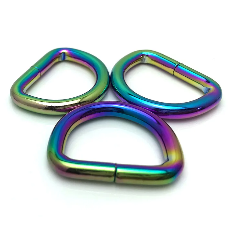 Metal D Ring Non Welded D-Rings Nickel Plated Silver Assorted Gold Handbag Metal D Ring Buckle For Bag Accessories
