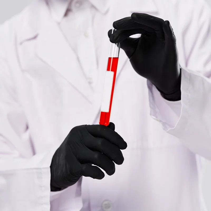 100PCS/Box PVC Hand Gloves Anti Chemical Waterproof Touch Screen Gloves Disposable Black Vinyl Gloves Powder Free for Laboratory