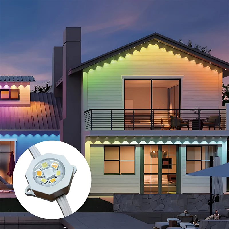led pixel point lighting DC24V/48 waterproof 5054/2835 smd smart led rgb permanent led christmas pixel lights outdoor decoration