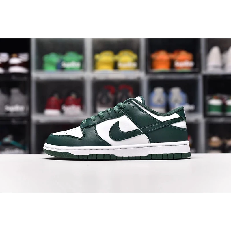Мужские и женские кроссовки SB Dunk низкие белые Зеленые для скейтборда спортивная обувь белого цвета
