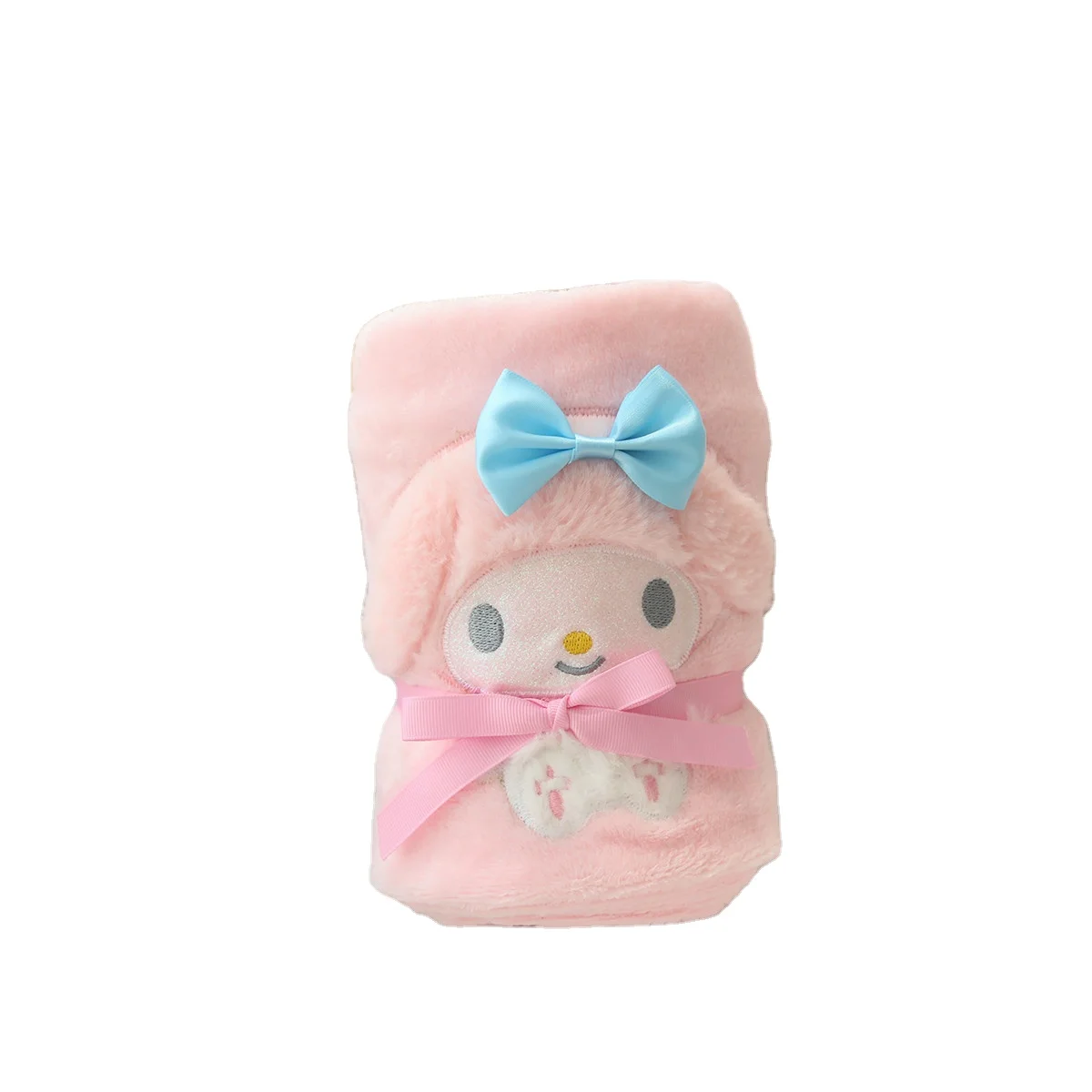 Wholesale Sanrioed Kuromii My Melody Baby Flannel Blanket Cute Stuffed Blanket Plush Toy Anime Character Cartoon Blanket