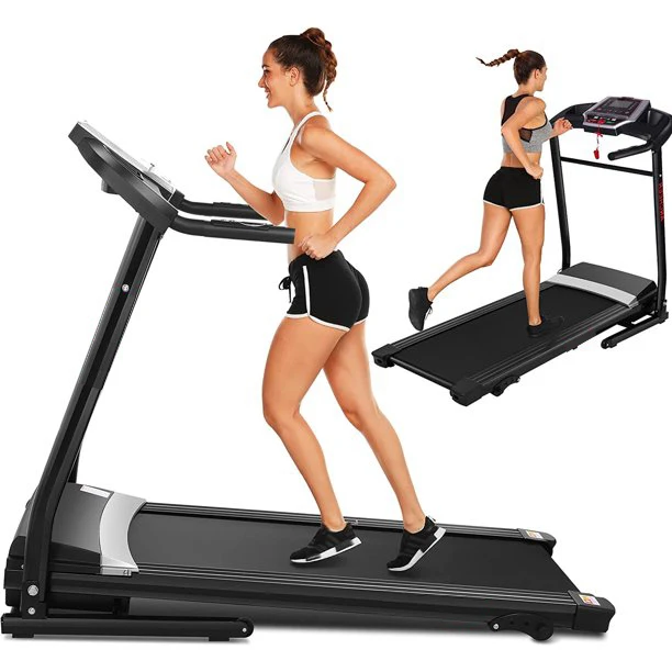 FITNESS Home Folding Treadmill with Pulse Sensor, 3.5 HP Quiet Motor, 7.5 MPH, 330LBS Capacity 150KG User Weight