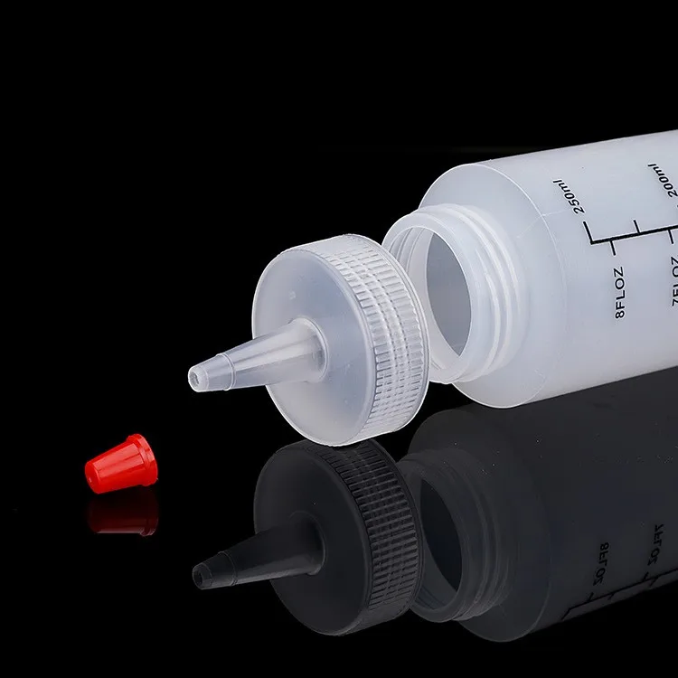 120ml 240ml 250ml 360ml 500ml HDPE Plastic pointed mouth tomato Sauce Salad seasoning Squeeze PE Bottle 4OZ 8OZ 12OZ 17OZ