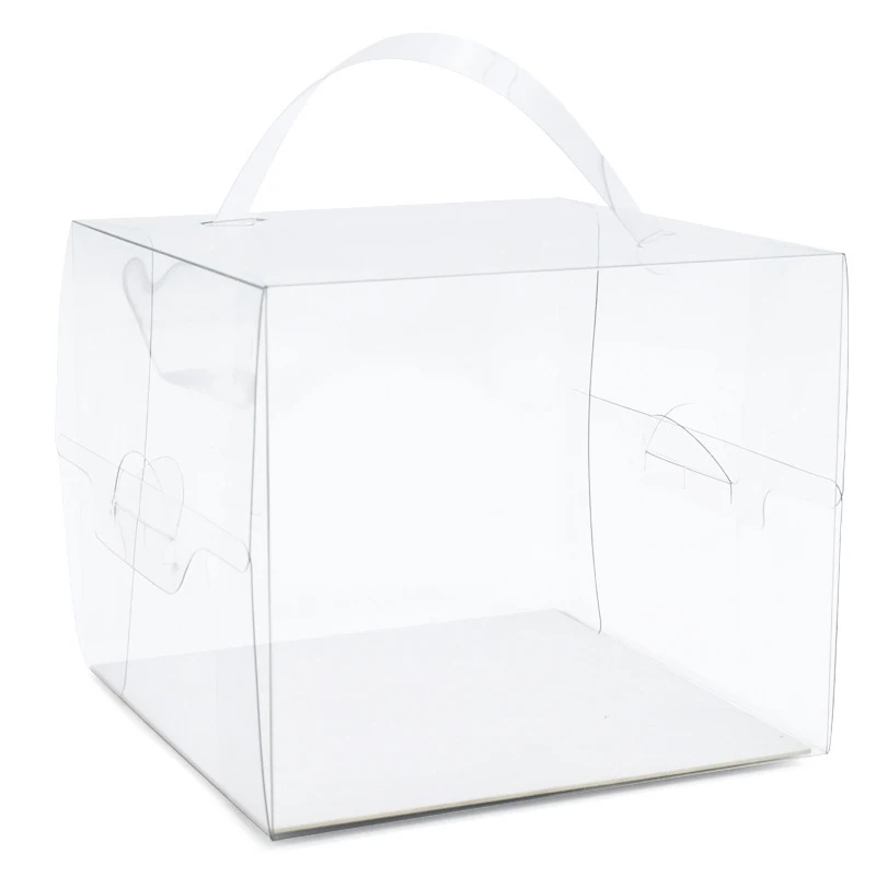 ZL Hot Sale Folding Eco Friendly Acetate Clear Cake Candy Chocolate PVC Transparent Box With Handle
