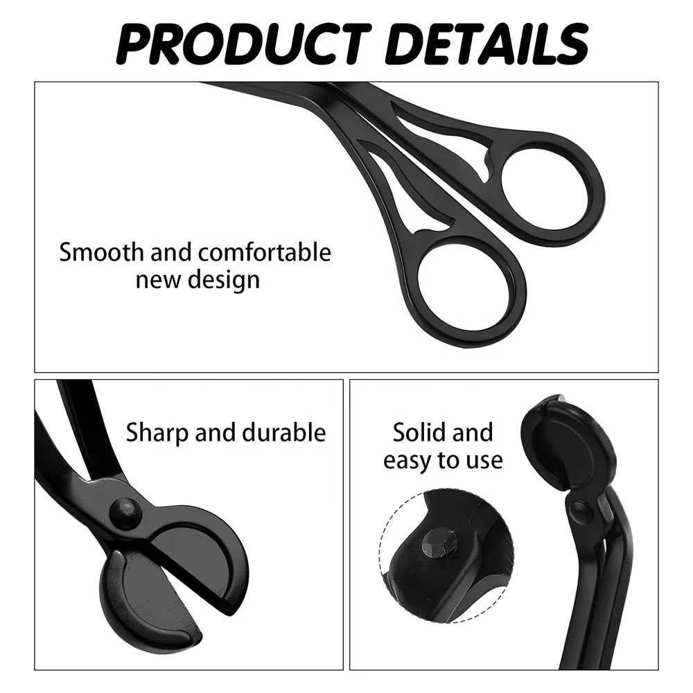 Free Custom Laser Logo Candle Scissors Stainless Steel Cutter Hollow Wood Cotton Wick Trimmer Candle Care Tool Accessories