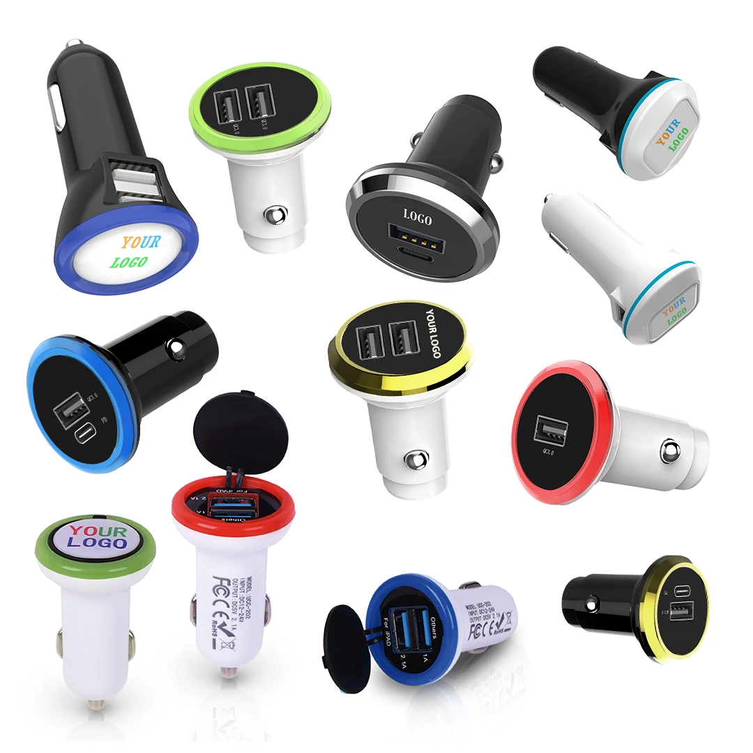 Universal 12V 24V Car Charger QC3.0 + USB Type C PD Charger with Voltmeter