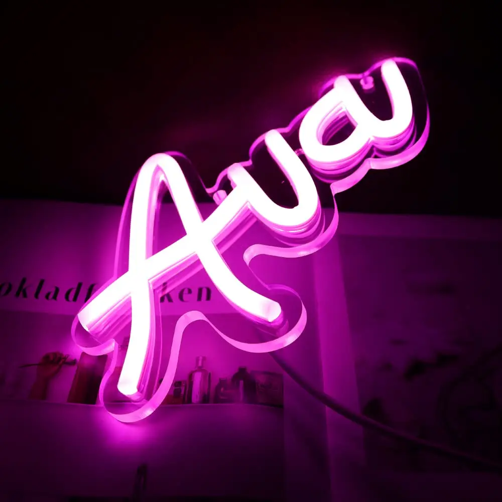 Ava Neon Sign Personalized Name Tags for Room Decor Aesthetic,Led Neon Sign for Bedroom,Light up Wall Decor