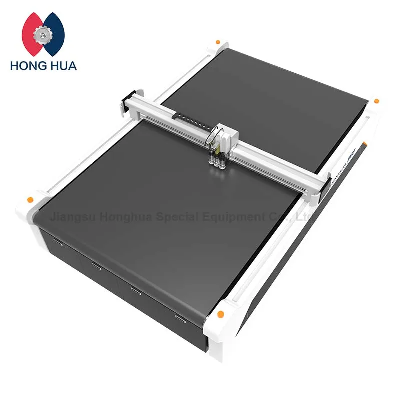 HongHua CNC Vibrating Corrugated Computerized Knife Cutting Machine Leather Oscillating