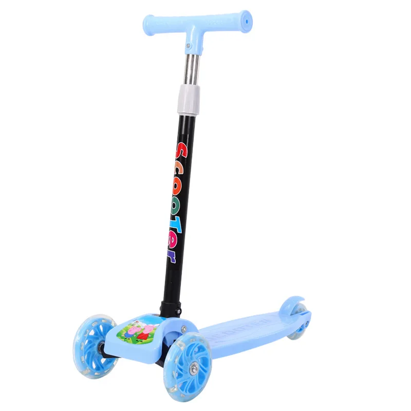 Foot Scooter Factory Direct Sale Adjustable Heights 3 LED PU Wheel Children Kids Toy Bike Balance Scooter