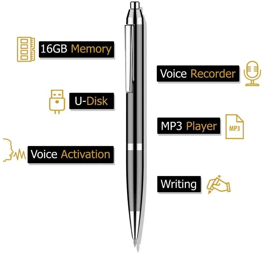 8GB Digital Voice Recorder Voice Activated Recorder with Playback, Small Tape Recorder for Lectures, Meetings, Interviews