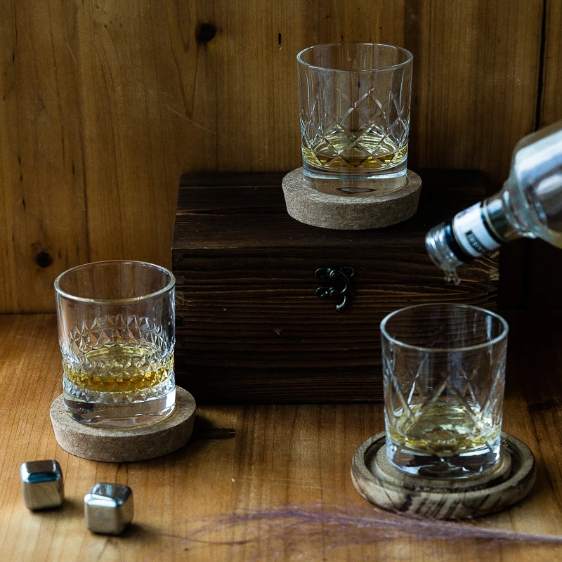 Heavy Bottom Old Fashion Glass Custom Round Whiskey Glass Tumblers