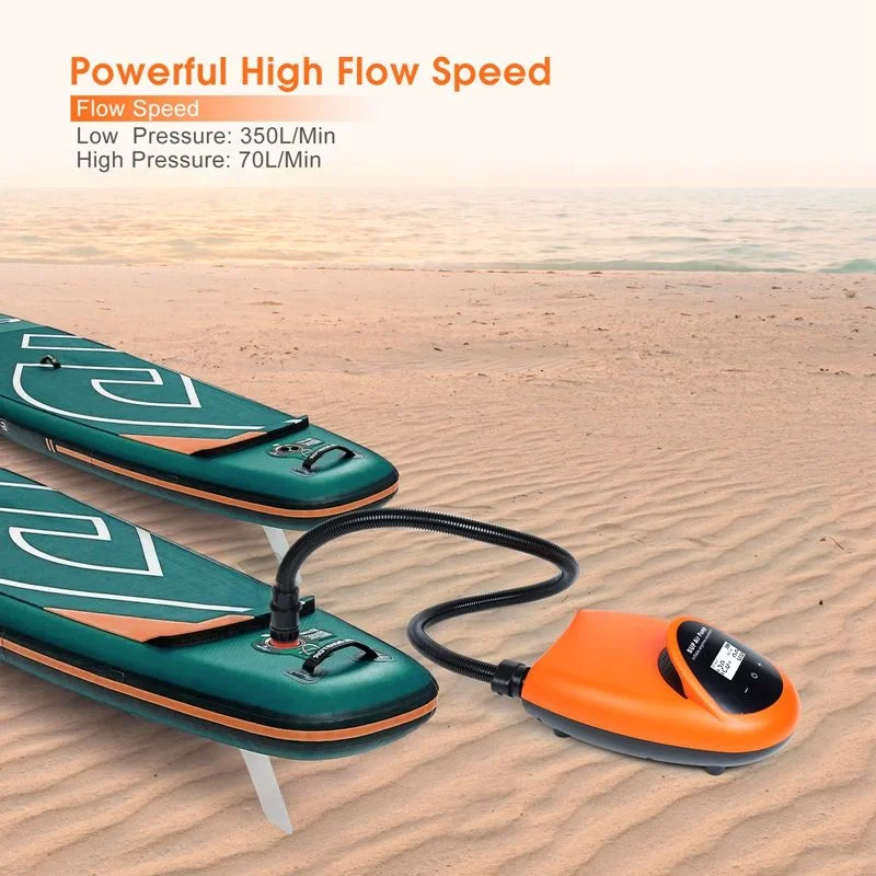OEM SUP paddle boards accessories electric rechargeable air pump 12V car power portable air pump for inflatable kayaks and boats