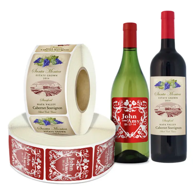Custom Waterproof Cheap Paper Personalized Wine Bottle Adhesive Label Sticker Printing