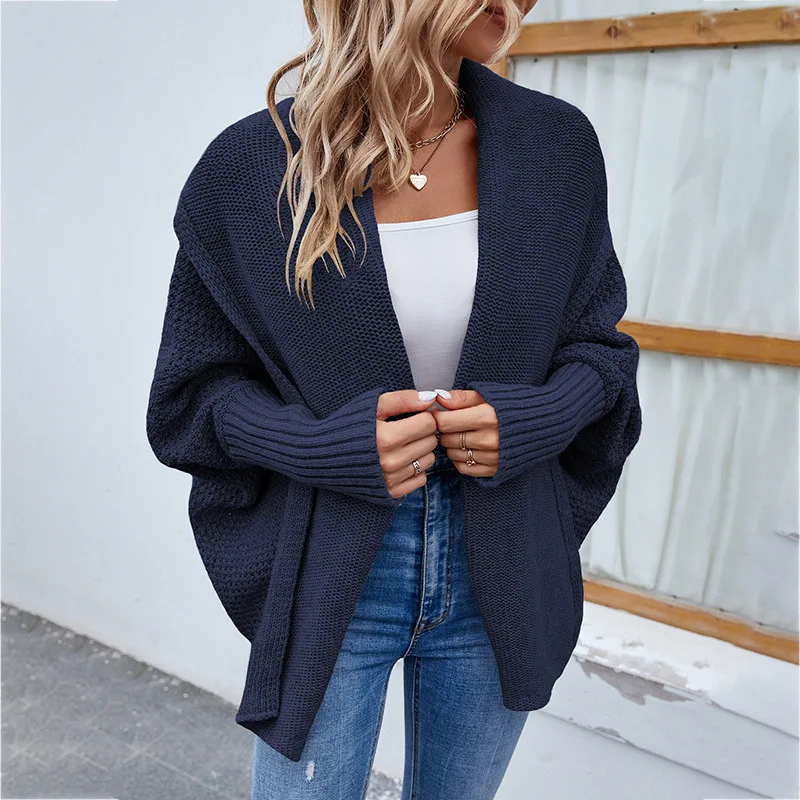Casual UK Bolero Shrug Long Sleeve Tops for Women Fashionable Embossed Knit Cardigan Sweater Autumn Outwear Jacket Ladies Girls