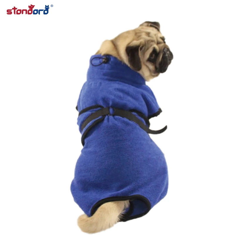 New pet clothing dog bathrobe microfiber good absorption dog sweater pet clothes classic belt design high quality
