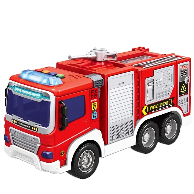 SY 1 1:16 Plastic Fire Engine Truck Toy Car Water Spray Fire Truck with Voice for Boys
