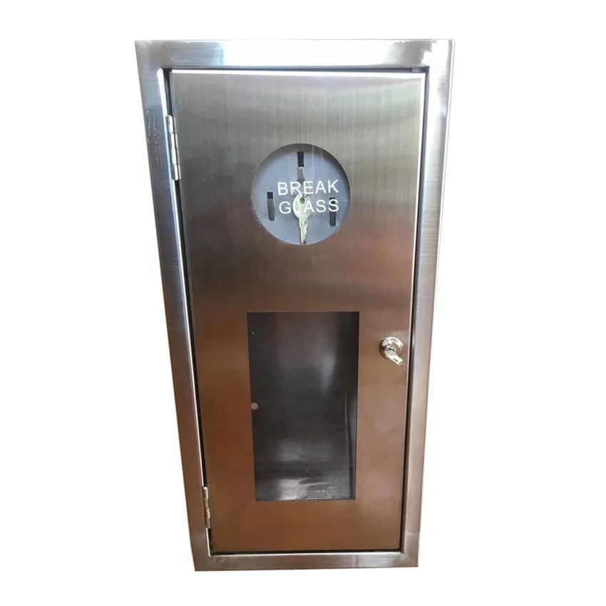 Fire fighting equipment fire extinguisher stainless steel wall cabinet