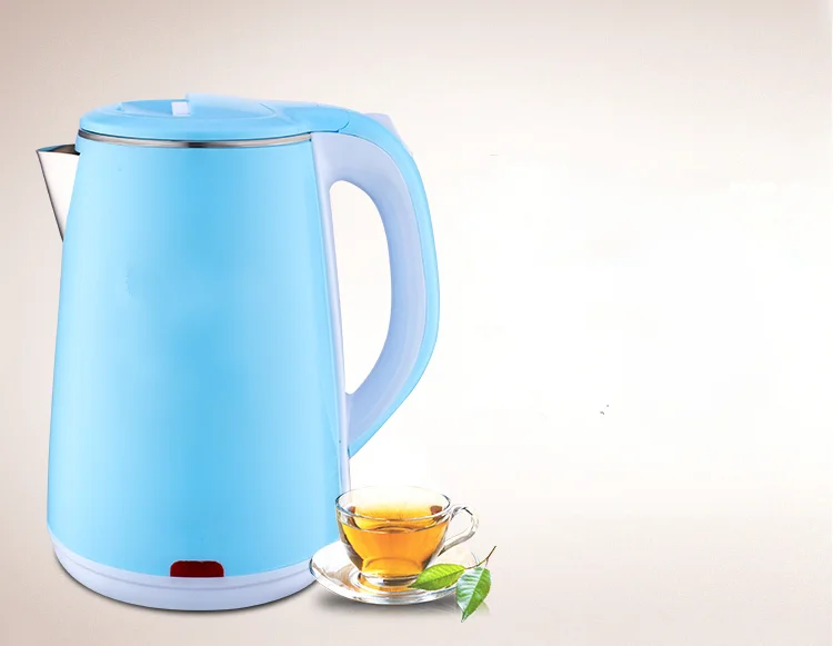 Color electric kettle 2.3L double-layer PP plastic anti scalding stainless steel household Hotel kettle