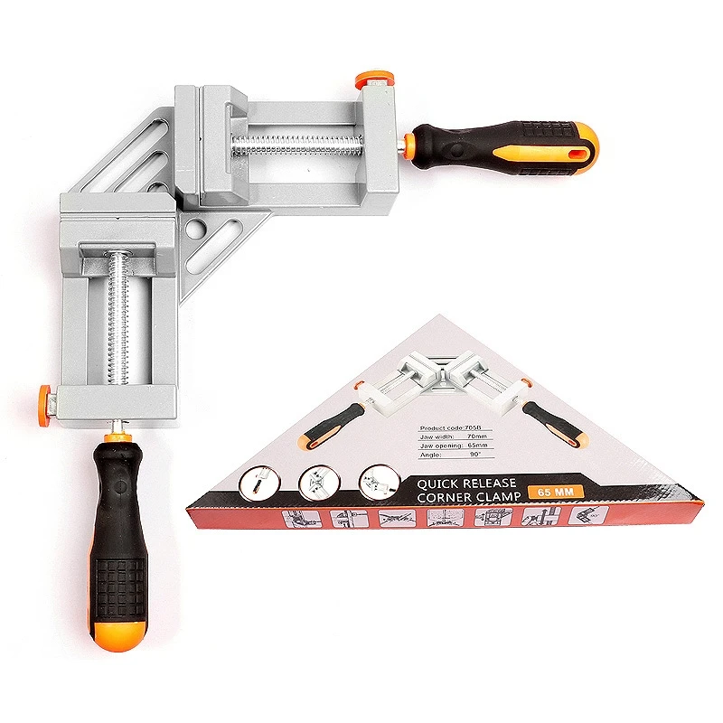 High quality Aluminum alloy 90 degrees quick double handle Angle clip for woodworking