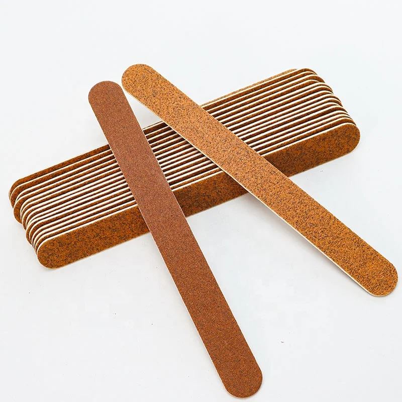 Professional Nail Enhancement Brown Thin Double-Sided High-Grade Straight Wooden Nail File