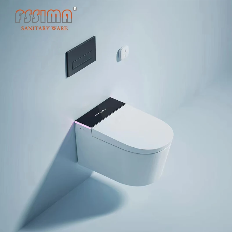 ZN-3017 Wall Hanging Smart Intelligent Paperless Best Concealed Tank Ceramic Auto Flush Sanitary Wares Wc Toilet