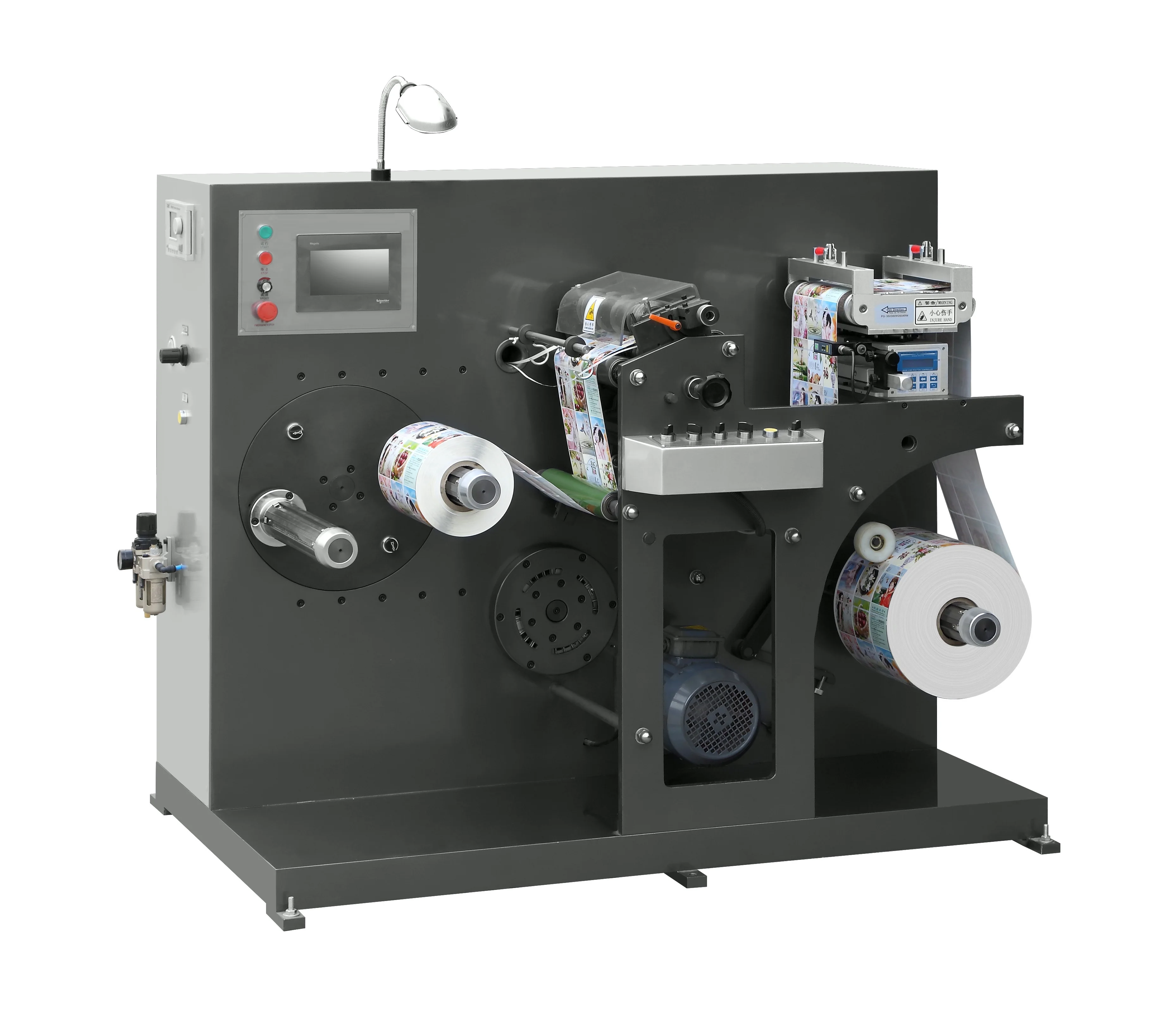 GPFQ-420B Automatic High Speed  Roll To Roll Servo Narrow Web Label Slitting With Turret Rewinder Machine