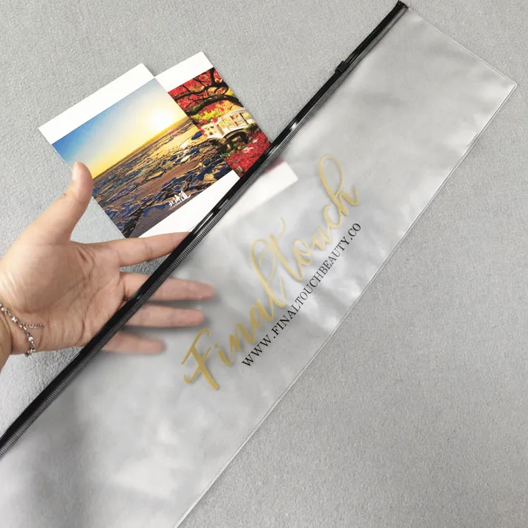 Biodegradable wig plastic packaging poly bag frosted zip lock hair extension bags