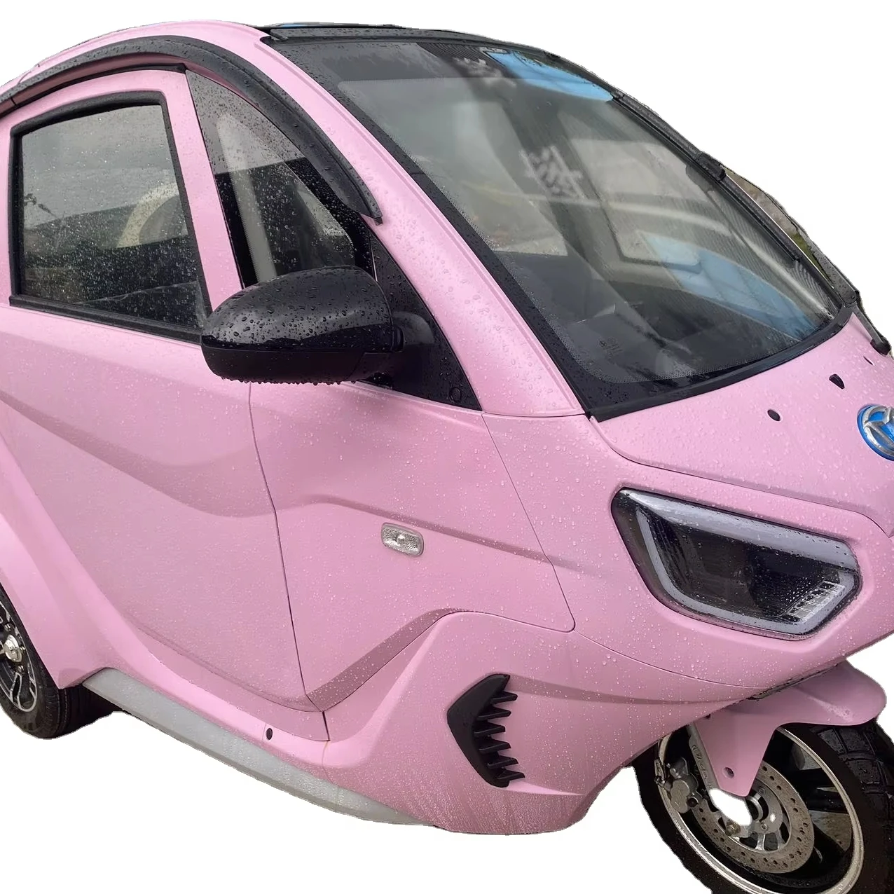 Pink Electric Tricycle with Closed Body Type Chinese Cars Style Motor Trike