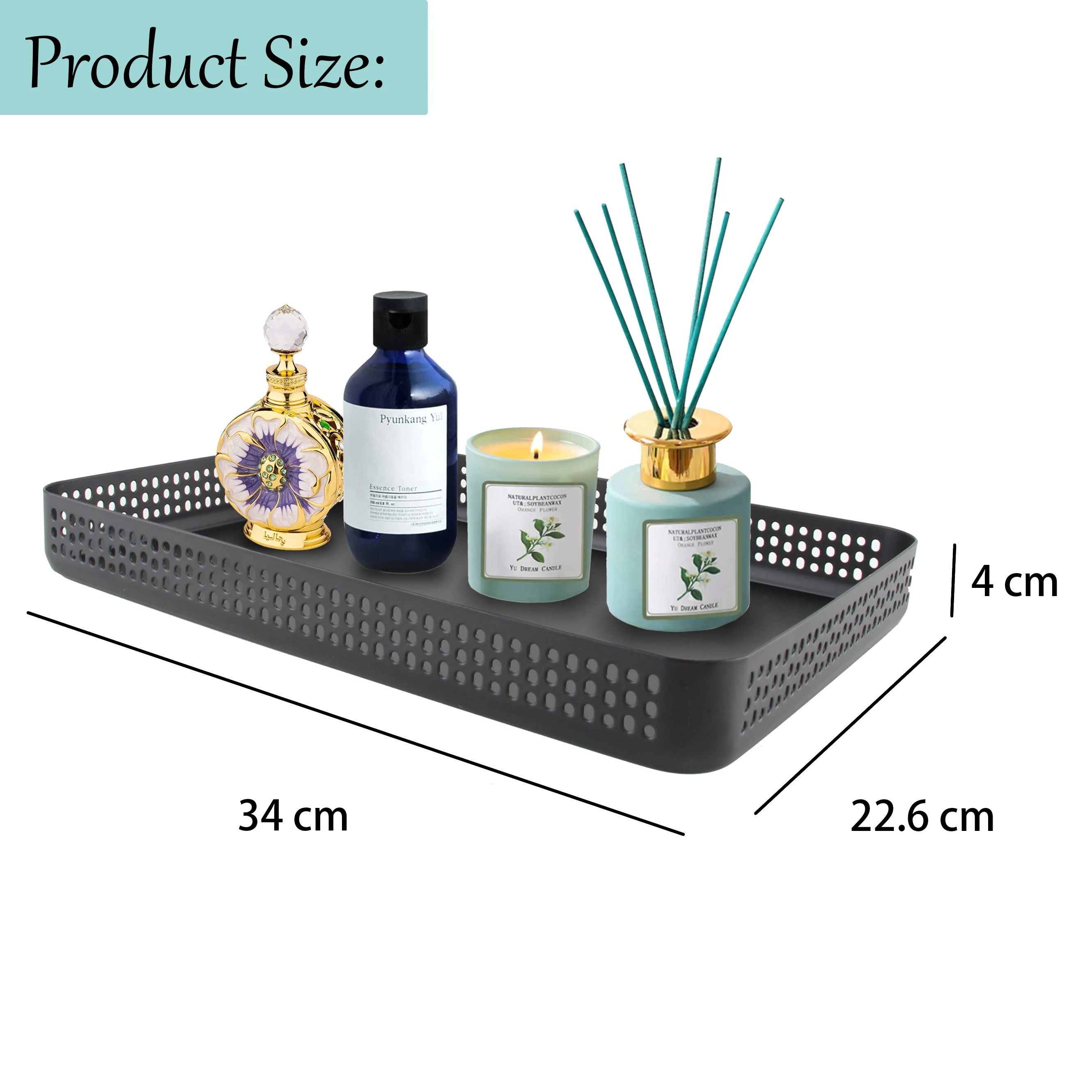 Home Decoration High Quality Iron Metal Bathroom Decorative Shower Storage Trays