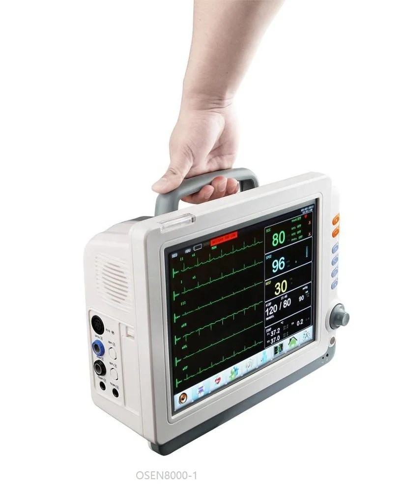 12.1 inch 6 parameter portable ambulance cardiac monitor with accessories ICU trolley patient monitor with optional etco2 module