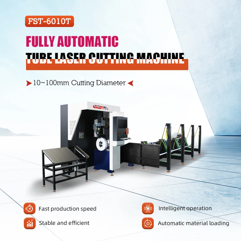 Automatic Feeding Fiber Laser Round Pipe Punch Hole Square Tube Cutting Machine Price for Sale with Fully Auto Pipe Industry